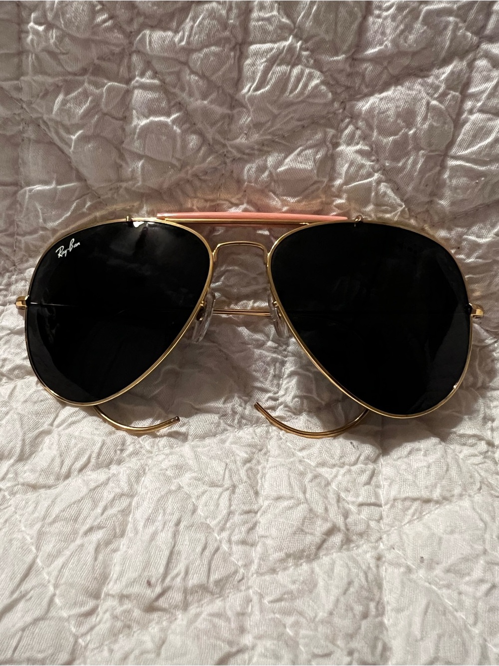Ray-Ban Aviator Sunglasses in Black, Gold, and Pink